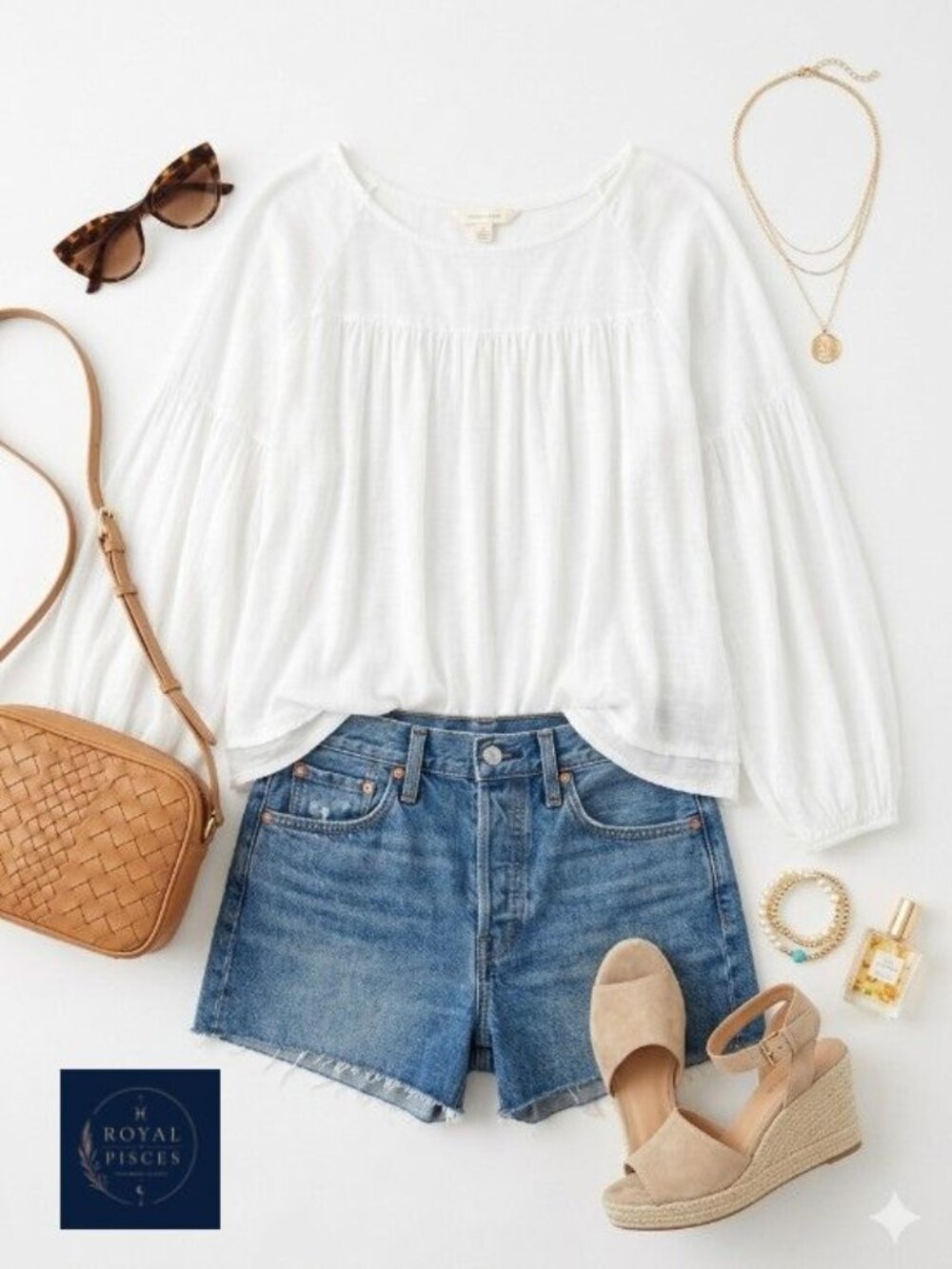 Old Navy White Peasant Long Bishop Sleeve Blouse